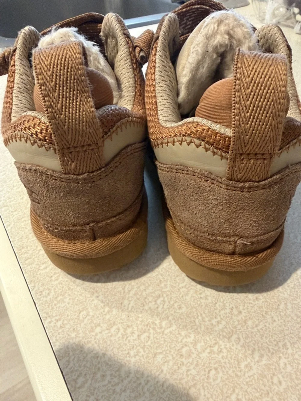 UGG Kids Tan Brown Lace-Up Cozy Boots